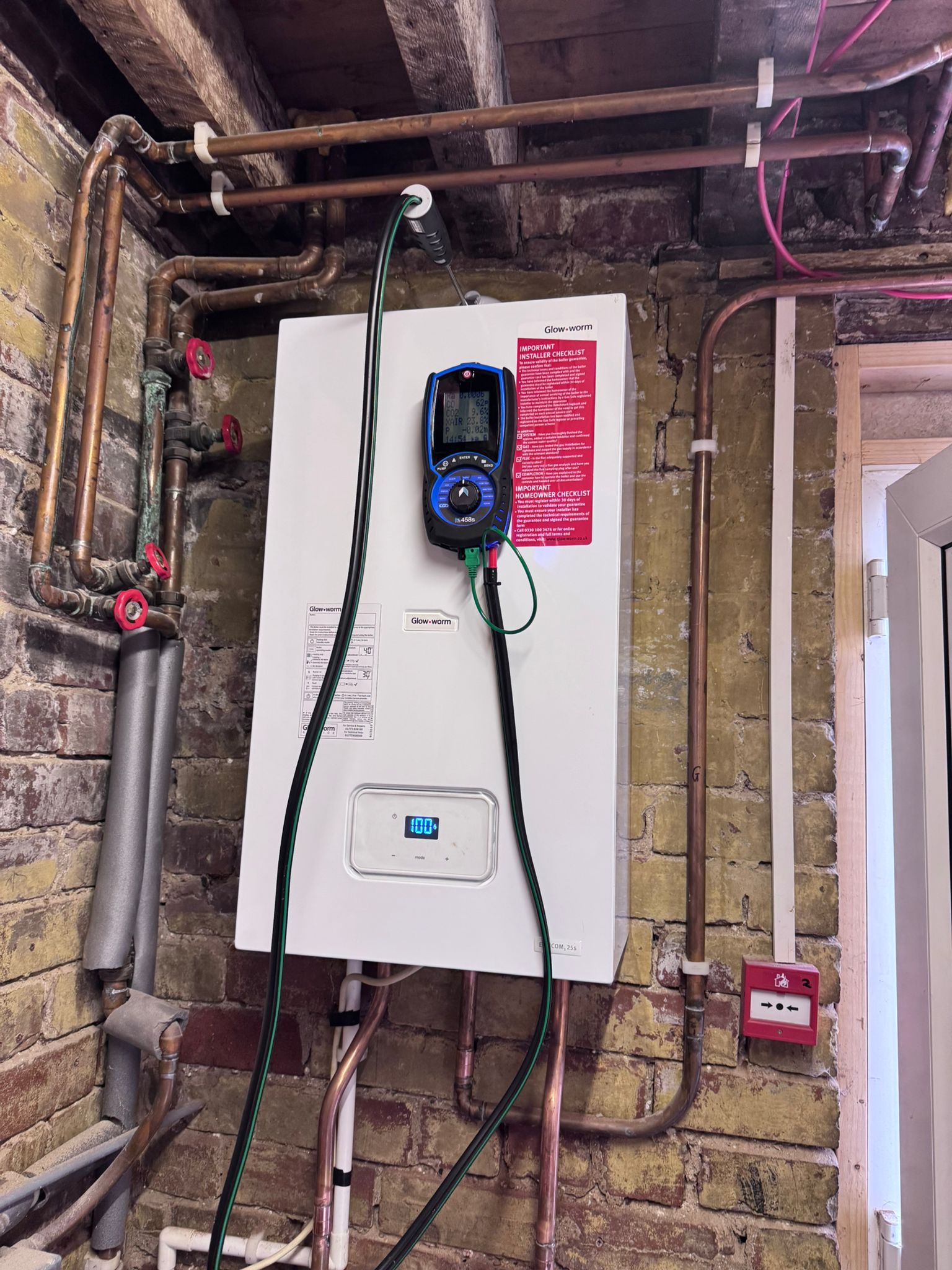 Clean boiler pipework on a new installation